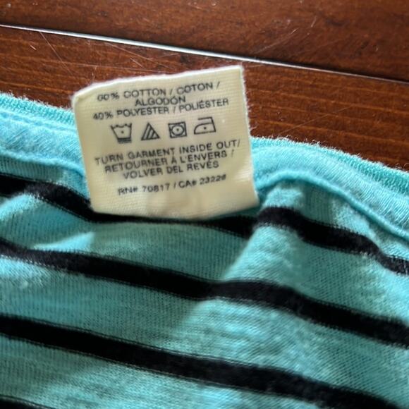 Pink Victoria’s Secret Size XS Blue Striped Knit Top Long Sleeves - Picture 6 of 9